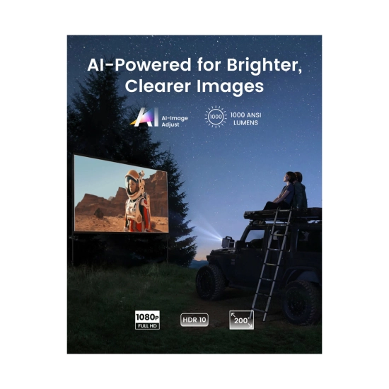 Projektor ANKER Nebula Mars 3, prenosni, DLP laser, FHD 1920x1080, 1000 lumens, WiFi, HDMI, USB A, Android TV 11, zvučnik