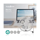 Ventilator stolni NEDISFNDK1WT10, 10cm, 3W, USB A, bijeli