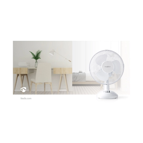 Ventilator stolni NEDIS FNTB10CWT23, 23cm, 22W, 2 brzine, bijeli Ventilator stolni NEDIS FNTB10CWT23, 23cm, 22W, 2 brzine, bijeli