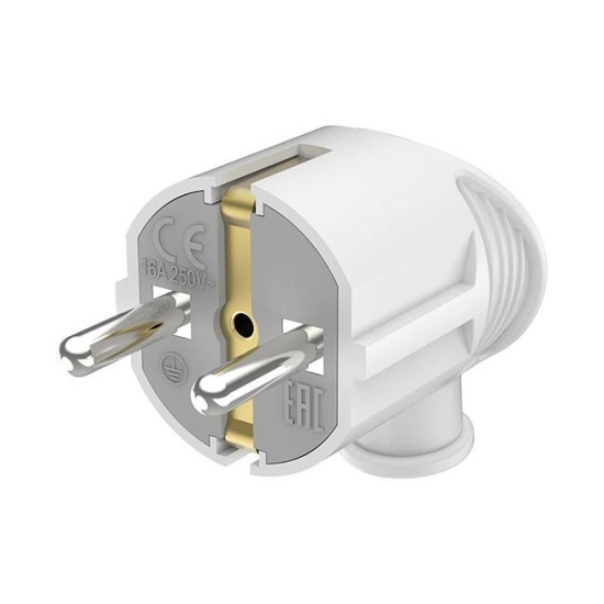 Utikač šuko kutni Braytron BY74-00003 16A 250V bijeli