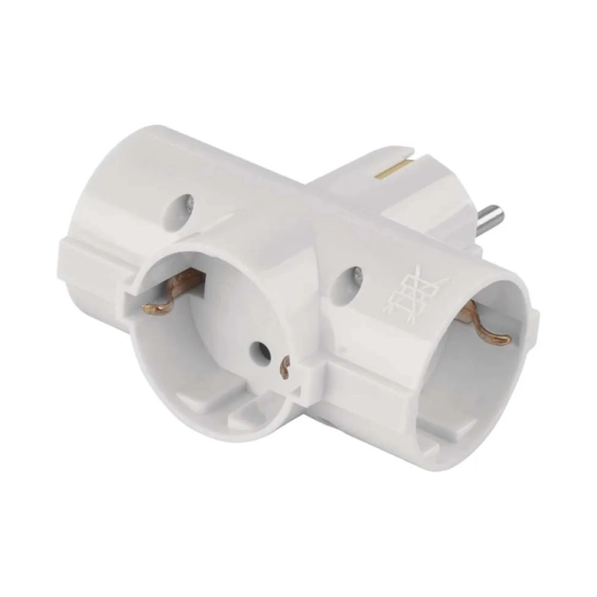 Utikač šuko MX-06N razdjelni 3 x šuko utičnica 16A 250V max. 3600W bijeli Utikač šuko MX-06N razdjelni 3 x šuko utičnica 16A 250V max. 3600W bijeli