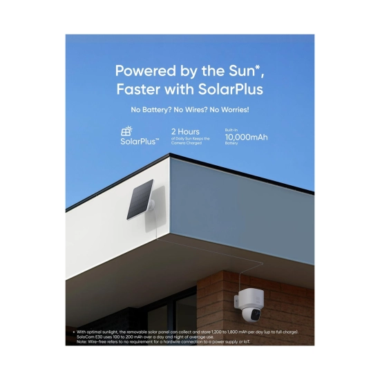 Nadzorna IP kamera ANKER Eufy Security SoloCam E30, solarna, vanjska, bežična, 2K, Wi-Fi, noćni vid, bijela