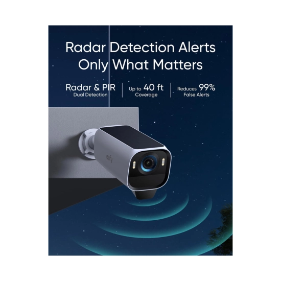 Nadzorna IP kamera ANKER Eufy Security eufyCam S3 Pro, komplet 4 kamere + baza, solarna, vanjska, 4K UHD, Wi-Fi, detekcija lica, noćni vid, bijela
