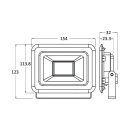 Reflektor LED Braytron 30W 6500K 2550lm IP65 sivi