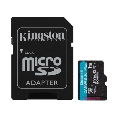 Memorijska kartica KINGSTON Canvas Go Plus Gen4, microSDXC, 1TB, SDCG4/1TB, Class 10, UHS-I, U3, V30, A2, 200MB/s + SD Adapter - Memorijske kartice Memorijska kartica KINGSTON Canvas Go Plus Gen4, microSDXC, 1TB, SDCG4/1TB, Class 10, UHS-I, U3, V30, A2, 200MB/s + SD Adapter - Memorijske kartice