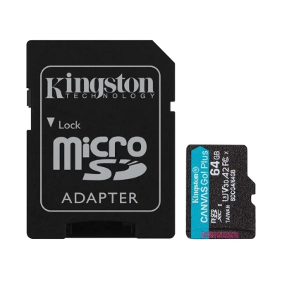 Memorijska kartica KINGSTON Canvas Go Plus Gen4, microSDXC, 64GB, SDCG4/64GB, Class 10, UHS-I, U3, V30, A2, 200MB/s + SD Adapter - Memorijske kartice Memorijska kartica KINGSTON Canvas Go Plus Gen4, microSDXC, 64GB, SDCG4/64GB, Class 10, UHS-I, U3, V30, A2, 200MB/s + SD Adapter - Memorijske kartice