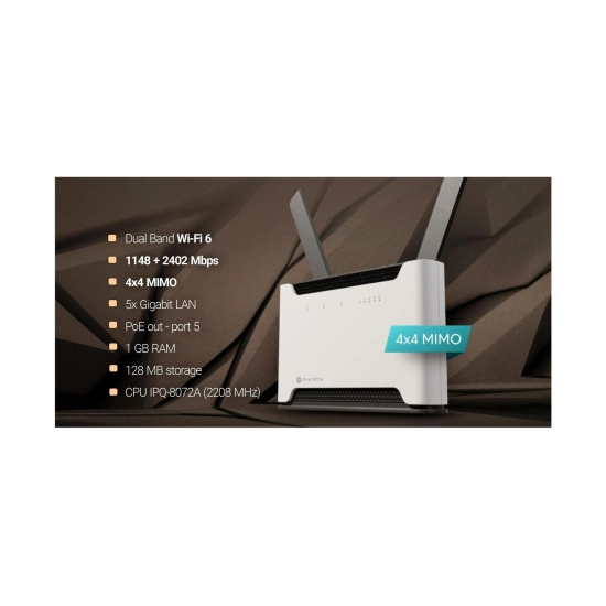 Access Point MIKROTIK H53UiG-5HaxQ2HaxQ, WiFi 6, 5-portni, G-LAN, PoE, 1148/2402Mbps