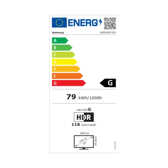 Televizor 55incha SAMSUNG UE55U8072FUXXH, Tizen OS, 4K UHD, DVB-T2/C/S2, HDMI, WiFi, Bluetooth, USB A, Energetska oznaka G Televizor 55incha SAMSUNG UE55U8072FUXXH, Tizen OS, 4K UHD, DVB-T2/C/S2, HDMI, WiFi, Bluetooth, USB A, Energetska oznaka G