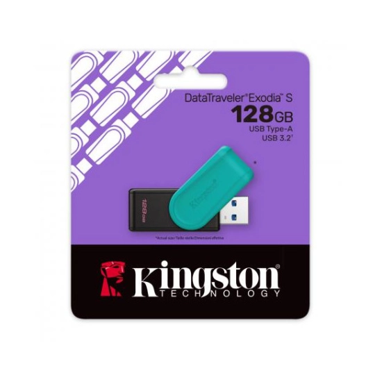 Memorija USB A 3.2 Gen 1 FLASH DRIVE, 128GB, KINGSTON Exodia S DTXS/128GB, crno plava