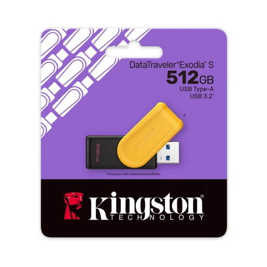 Memorija USB A 3.2 Gen 1 FLASH DRIVE, 512GB, KINGSTON Exodia S DTXS/512GB, crno žuta Memorija USB A 3.2 Gen 1 FLASH DRIVE, 512GB, KINGSTON Exodia S DTXS/512GB, crno žuta