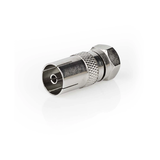 Adapter NEDIS, F konektor (M) na antenski IEC (F) ravni, srebrni, kutija Adapter NEDIS, F konektor (M) na antenski IEC (F) ravni, srebrni, kutija