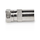 Adapter NEDIS, F konektor (M) na antenski IEC (F) ravni, srebrni, kutija