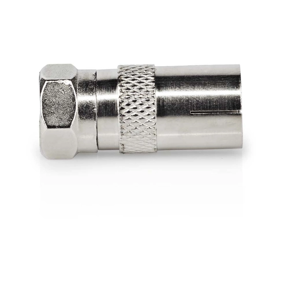Adapter NEDIS, F konektor (M) na antenski IEC (F) ravni, srebrni, kutija Adapter NEDIS, F konektor (M) na antenski IEC (F) ravni, srebrni, kutija