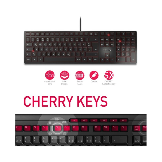 Tipkovnica CHERRY KC 6000, žičana, USB A, Slim, crna Tipkovnica CHERRY KC 6000, žičana, USB A, Slim, crna