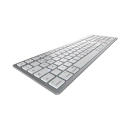 Tipkovnica CHERRY KW 9100 SLIM, bežična, Bluetooth, Scissor Switch, Slim, za Mac, srebrno bijela