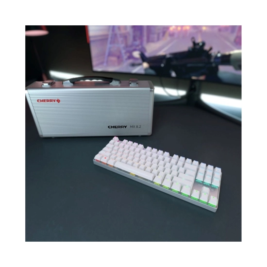 Tipkovnica CHERRY MX 8.2 TKL, bežična, Bluetooth, USB A, mehanička, MX red, bijela Tipkovnica CHERRY MX 8.2 TKL, bežična, Bluetooth, USB A, mehanička, MX red, bijela