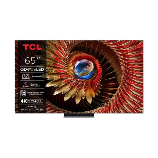 Televizor QD-Mini LED 65incha TCL 65C8K, Google TV, 4K UHD, DVB-T/T2, HDMI, WiFi, Bluetooth, USB A, Energetska oznaka D
