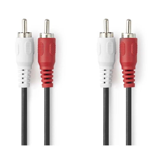 Kabel NEDIS, 2xRCA (M) na 2xRCA (M), crni, 1.5m, bulk Kabel NEDIS, 2xRCA (M) na 2xRCA (M), crni, 1.5m, bulk