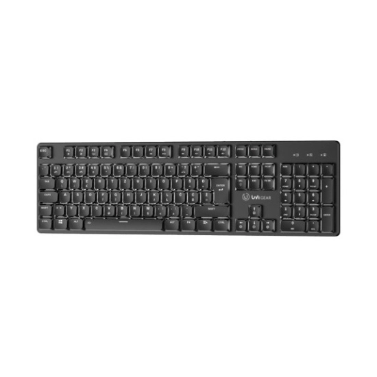 Tipkovnica UVI LEAF, bežična, Bluetooth, USB C, Crveni Switch, LED, crna