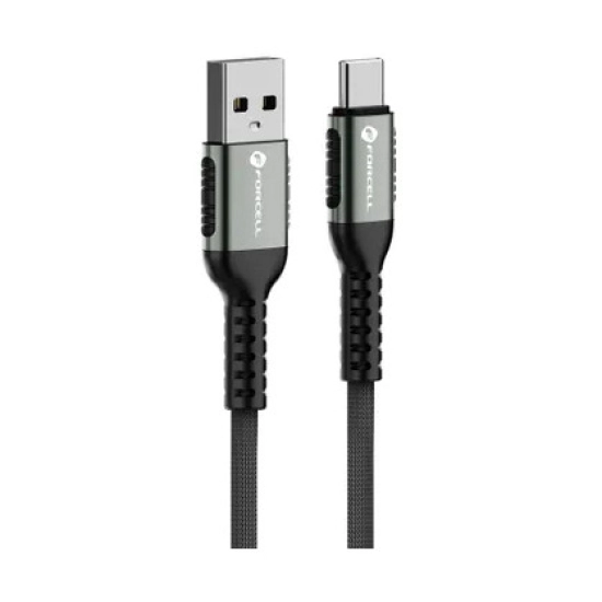 Kabel FORCELL F-ENERGY C256, USB A (M) na USB C (M), 1.2m, crni, kutija