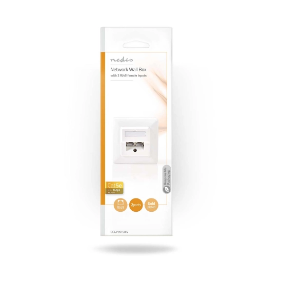 Utičnica NEDIS CCGP89150IV, 2x RJ45, CAT 5e, bijela Utičnica NEDIS CCGP89150IV, 2x RJ45, CAT 5e, bijela