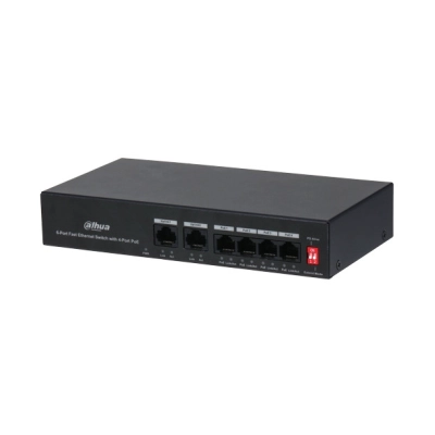 Switch DAHUA PFS3006-4ET-36, 6-portni, 2x uplink, 4x Poe, crni  