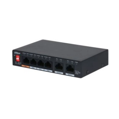 Switch DAHUA PFS3006-4GT-60, 6-portni, 4x Poe, crni  