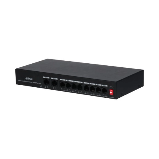 Switch DAHUA PFS3010-8ET-65, 8-portni, 8x PoE, crni Switch DAHUA PFS3010-8ET-65, 8-portni, 8x PoE, crni