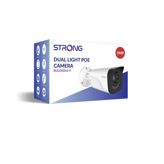 Nadzorna IP kamera STRONG BUL05DL0-P, vanjska, senzor pokreta, noćni vid, 5MP, IPX67, bijela
