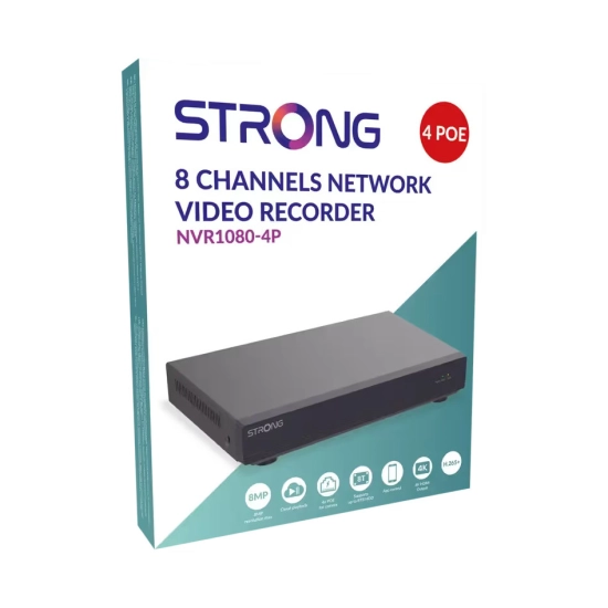 Mrežni video snimač STRONG NVR1080-4P, 8-kanalni, 4x PoE, crni
