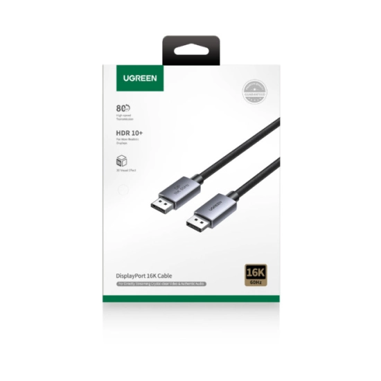 Kabel UGREEN, DisplayPort (M) na DisplayPort (M), pleteni, 1m, crni Kabel UGREEN, DisplayPort (M) na DisplayPort (M), pleteni, 1m, crni
