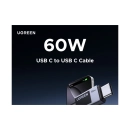 Kabel UGREEN, USB C (M) na USB C (M), pleteni, 1m, sivi
