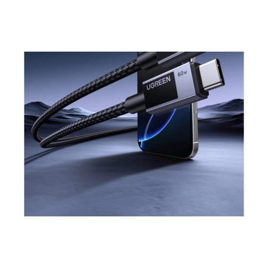 Kabel UGREEN, USB C (M) na USB C (M), pleteni, 1m, sivi Kabel UGREEN, USB C (M) na USB C (M), pleteni, 1m, sivi