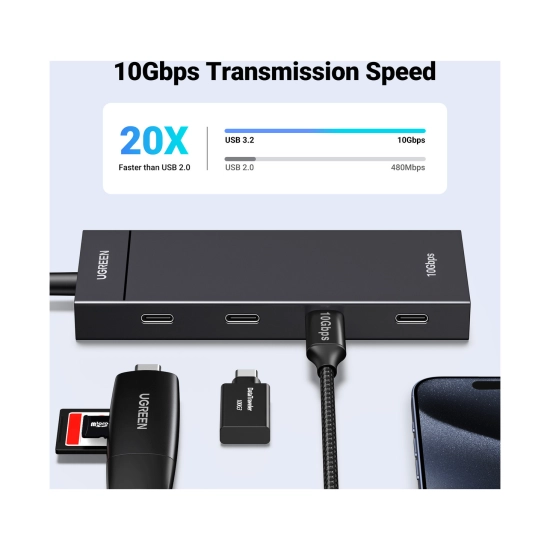 USB HUB UGREEN, USB C na 4x USB C 3.1 Gen2, crni USB HUB UGREEN, USB C na 4x USB C 3.1 Gen2, crni