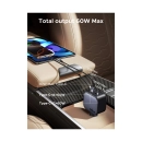 Auto punjač UGREEN, 60W, USB C, USB A, kabel USB C (M) na izvlačenje, crni