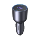 Auto punjač UGREEN, 130W, 2x USB C, USB A, sivi