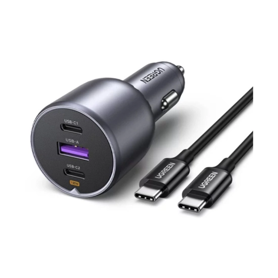Auto punjač UGREEN, 130W, 2x USB C, USB A, sivi Auto punjač UGREEN, 130W, 2x USB C, USB A, sivi