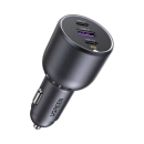 Auto punjač UGREEN, 130W, 2x USB C, USB A, sivi