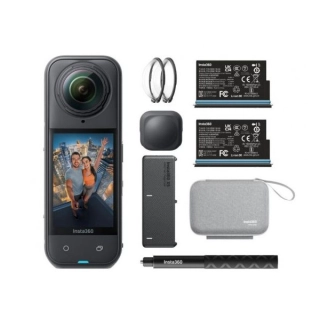 Akcijska kamera INSTA360 X5 Essential Bundle, 72MP, 8K@30fps, vodootporna, crna