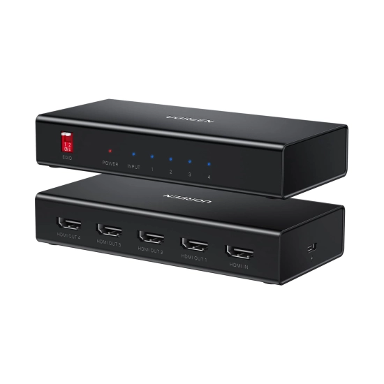 Razdjelnik video UGREEN, 4-portni, HDMI na 4x HDMI, 4K@60Hz, crni