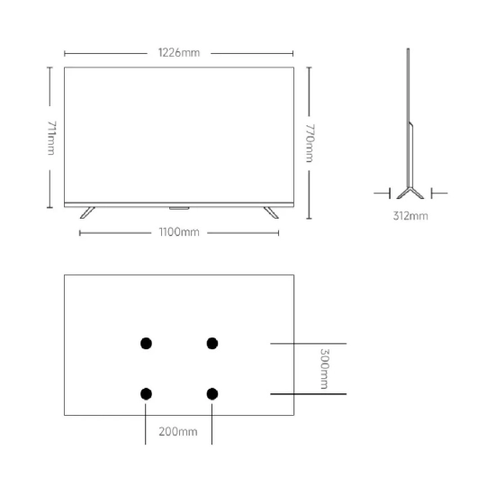 Televizor QLED 55incha XIAOMI A Pro 55, Google TV, 4K UHD, DVB-T2/C/S2, HDMI, WiFi, Bluetooth, USB A, Energetska oznaka F