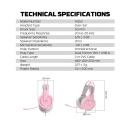 Slušalice FANTECH Gaming Flash HQ53, žičane, 3.5 mm, mikrofon, roze