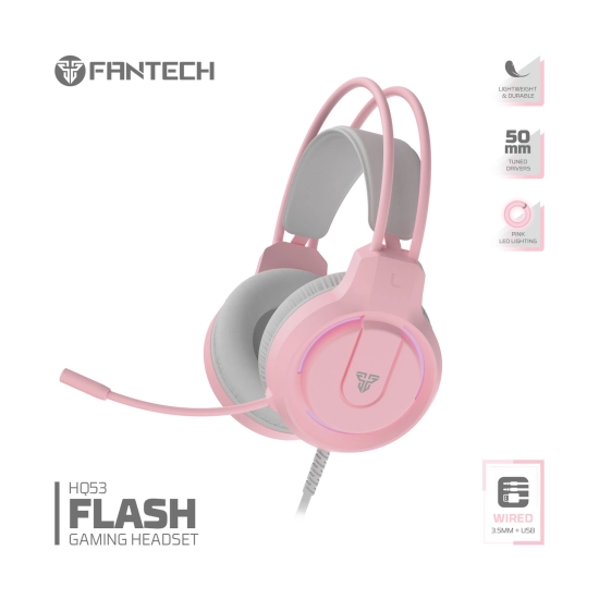Slušalice FANTECH Gaming Flash HQ53, žičane, 3.5 mm, mikrofon, roze Slušalice FANTECH Gaming Flash HQ53, žičane, 3.5 mm, mikrofon, roze