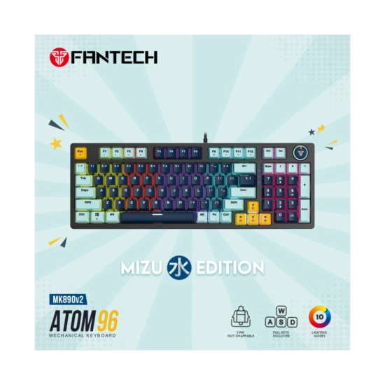 Tipkovnica FANTECH Gaming ATOM63 MK890V2, žičana, mehanička, Crveni Switch, navy
