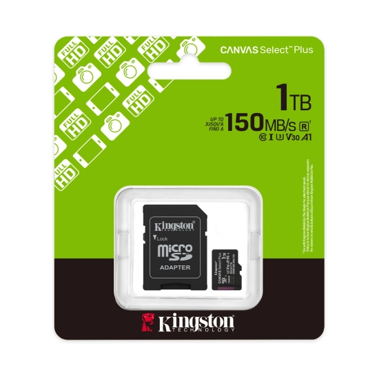 Memorijska kartica KINGSTON Canvas Select Plus G3, SDCS3/1TB, Micro SD, 1TB + SD Adapter, 150/MB/s Memorijska kartica KINGSTON Canvas Select Plus G3, SDCS3/1TB, Micro SD, 1TB + SD Adapter, 150/MB/s