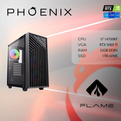 Računalo gaming PHOENIX FLAME X-505, Intel i7-14700KF, 32GB, 1TB SSD, GeForce RTX 5060 Ti, NoOS - RAČUNALA Računalo gaming PHOENIX FLAME X-505, Intel i7-14700KF, 32GB, 1TB SSD, GeForce RTX 5060 Ti, NoOS - RAČUNALA