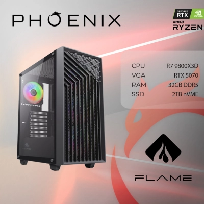 Računalo gaming PHOENIX FLAME X-510, Ryzen 7 9800X3D, 32GB, 2TB SSD, GeForce RTX 5070, NoOS - RAČUNALA Računalo gaming PHOENIX FLAME X-510, Ryzen 7 9800X3D, 32GB, 2TB SSD, GeForce RTX 5070, NoOS - RAČUNALA