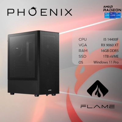 Računalo gaming PHOENIX FLAME X-520, Intel i5-14400F, 16GB, 1TB SSD, Radeon RX 9060 XT, Windows 11P - RAČUNALA Računalo gaming PHOENIX FLAME X-520, Intel i5-14400F, 16GB, 1TB SSD, Radeon RX 9060 XT, Windows 11P - RAČUNALA