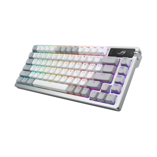 Tipkovnica ASUS Gaming ROG Azoth, bežična, WiFi, Bluetooth, USB C, US Layout, RGB, bijela