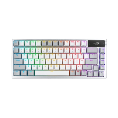 Tipkovnica ASUS Gaming ROG Azoth, bežična, WiFi, Bluetooth, USB C, US Layout, RGB, bijela   - Tipkovnice